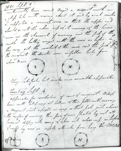 Page 75 du carnet de Faraday, sur l